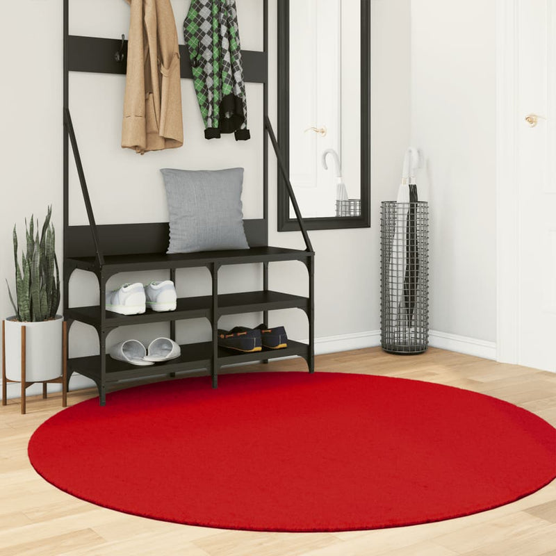 Load image into Gallery viewer, Vidaxl vloerkleed oviedo laagpolig ø 160 cm rood

