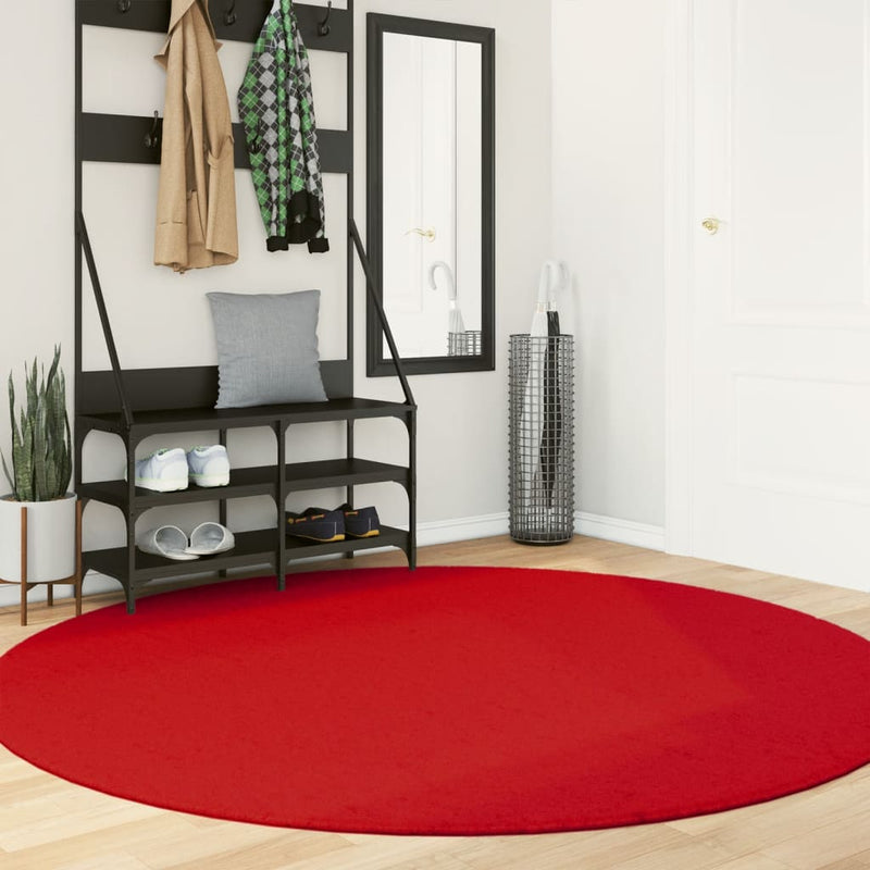 Load image into Gallery viewer, Vidaxl vloerkleed oviedo laagpolig ø 200 cm rood
