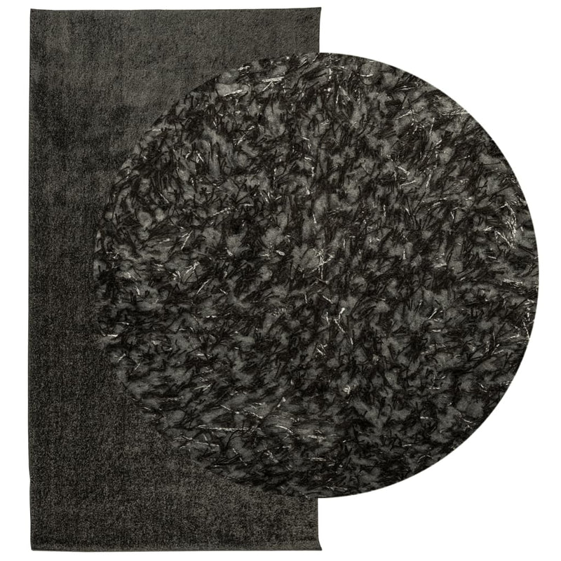 Load image into Gallery viewer, Vidaxl vloerkleed istan hoogpolig glanzend 80x150 cm antracietkleurig
