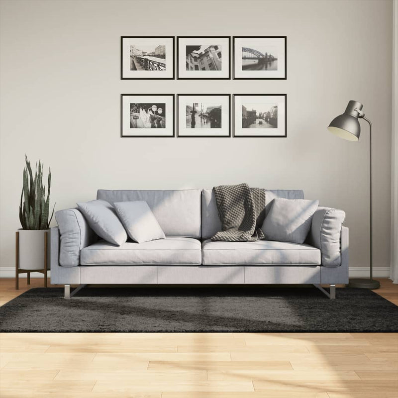 Load image into Gallery viewer, Vidaxl vloerkleed istan hoogpolig glanzend 100x200 cm antracietkleurig
