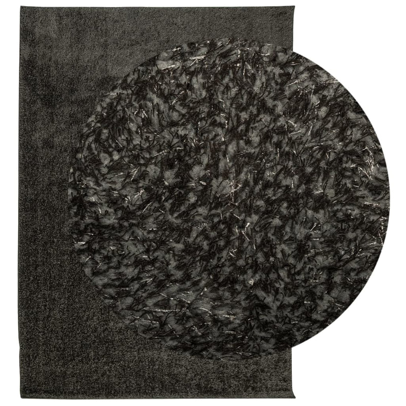 Load image into Gallery viewer, Vidaxl vloerkleed istan hoogpolig glanzend 120x170 cm antracietkleurig
