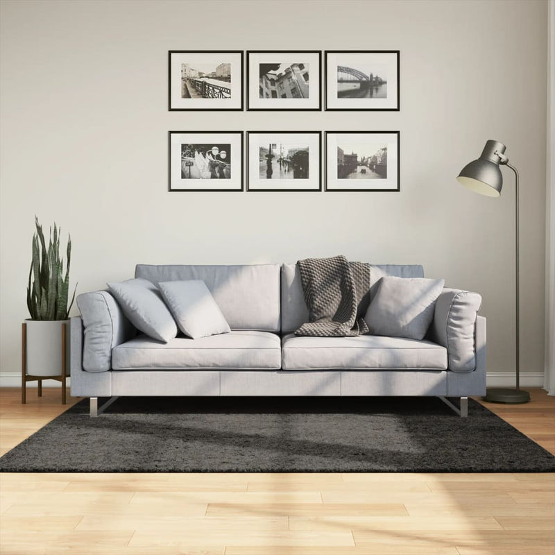 Load image into Gallery viewer, Vidaxl vloerkleed istan hoogpolig glanzend 120x170 cm antracietkleurig
