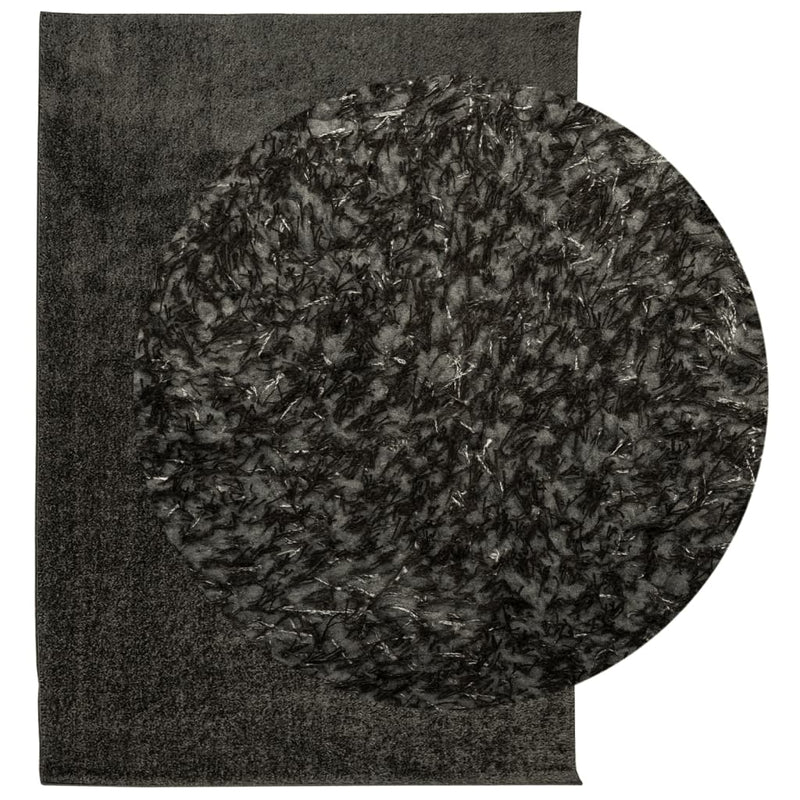Load image into Gallery viewer, Vidaxl vloerkleed istan hoogpolig glanzend 160x230 cm antracietkleurig
