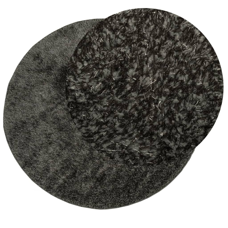Load image into Gallery viewer, Vidaxl vloerkleed istan hoogpolig glanzend ø 80 cm antracietkleurig
