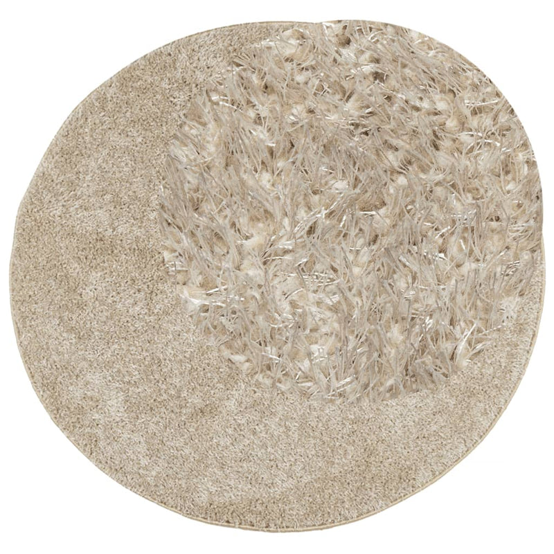 Load image into Gallery viewer, Vidaxl vloerkleed istan hoogpolig glanzend ø 80 cm beige
