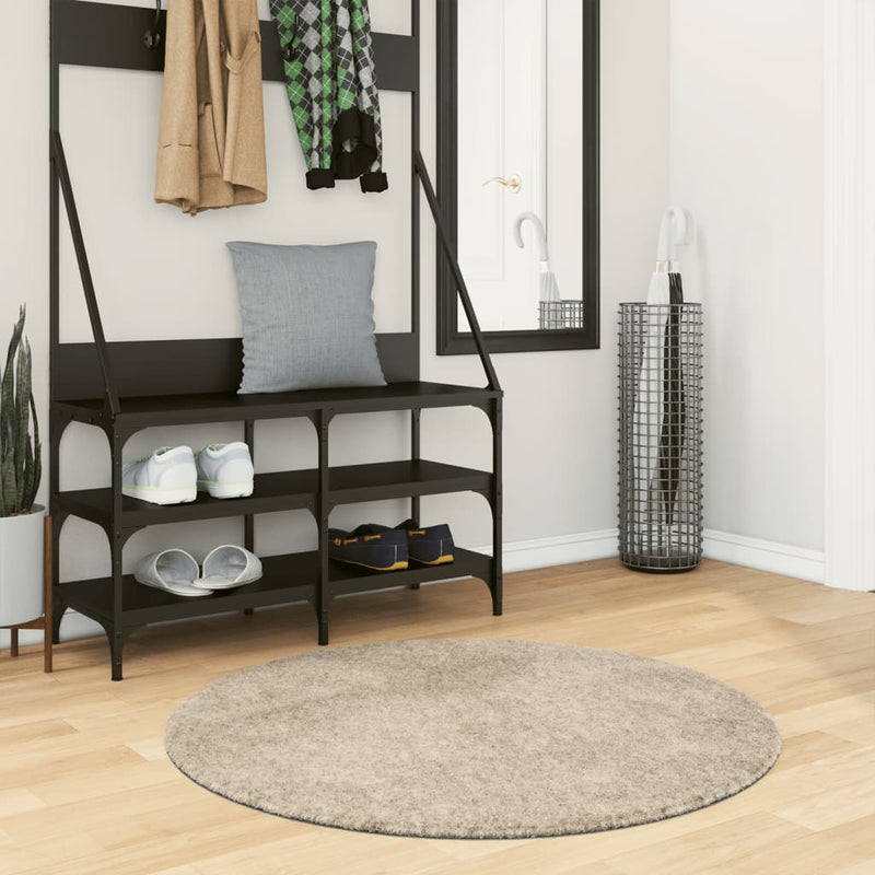 Load image into Gallery viewer, Vidaxl vloerkleed istan hoogpolig glanzend ø 100 cm beige
