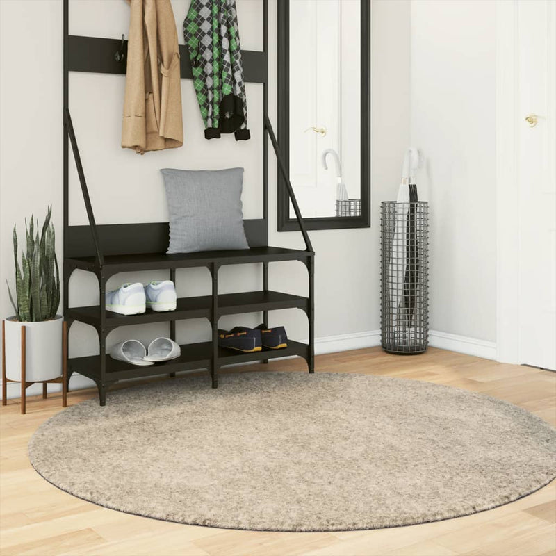 Load image into Gallery viewer, Vidaxl vloerkleed istan hoogpolig glanzend ø 160 cm beige
