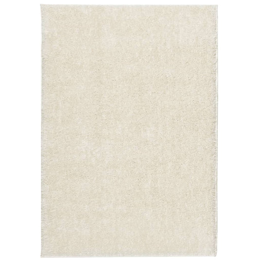 Vidaxl vloerkleed istan hoogpolig glanzend 160x230 cm crèmekleurig