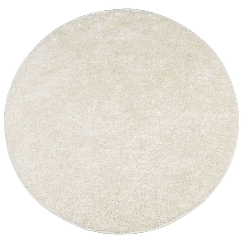 Load image into Gallery viewer, Vidaxl vloerkleed istan hoogpolig glanzend ø 80 cm crèmekleurig
