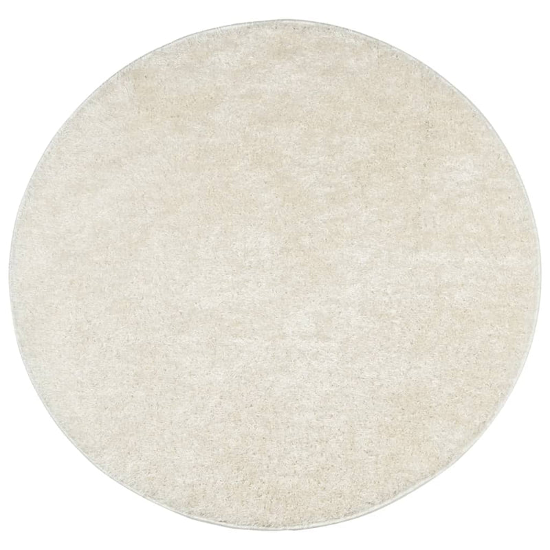 Load image into Gallery viewer, Vidaxl vloerkleed istan hoogpolig glanzend ø 100 cm crèmekleurig
