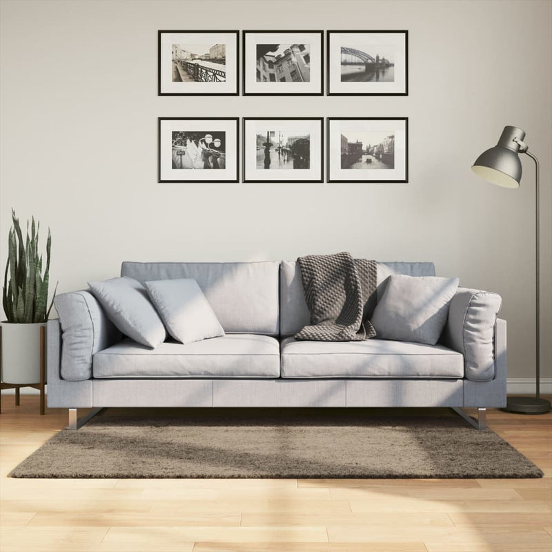 Load image into Gallery viewer, Vidaxl vloerkleed istan hoogpolig glanzend 80x150 cm grijs
