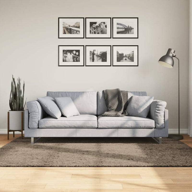Load image into Gallery viewer, Vidaxl vloerkleed istan hoogpolig glanzend 140x200 cm grijs
