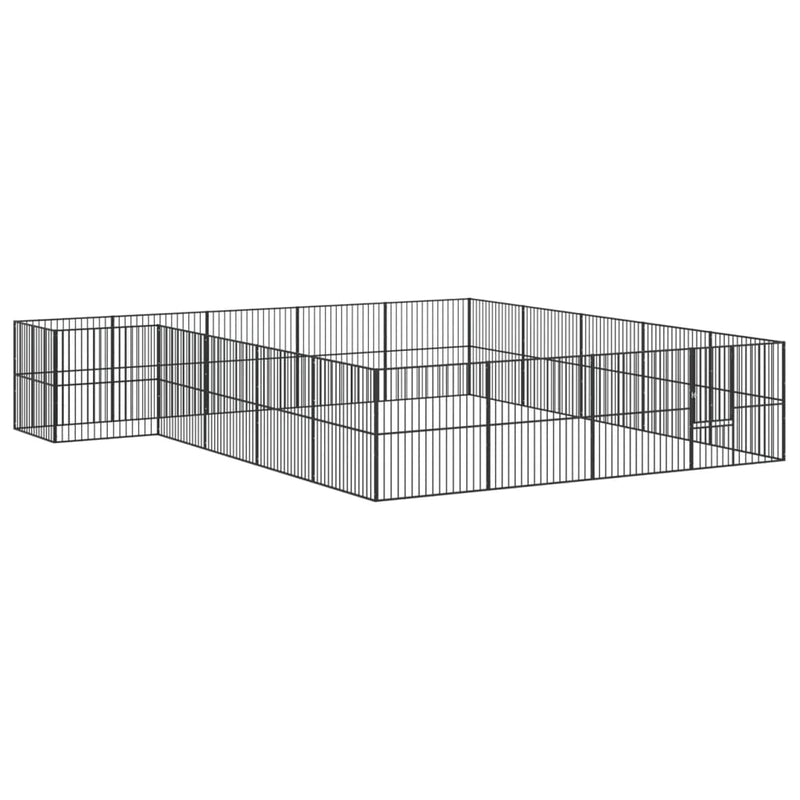Load image into Gallery viewer, VidaXL Hondenkennel 20 panelen gepoedercoat staal zwart
