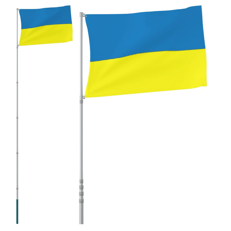Load image into Gallery viewer, Vidaxl vlag met vlaggenmast oekraïne 5,55 m aluminium
