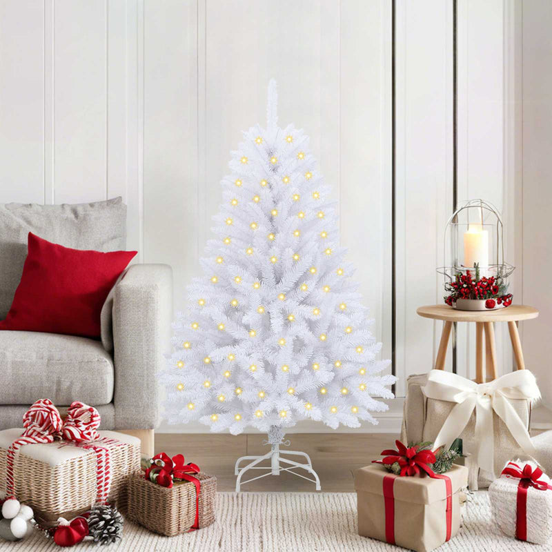Afbeelding laden in galerijviewer, Vidaxl kunstkerstboom met 150 led wit 120 cm pvc en metaal
