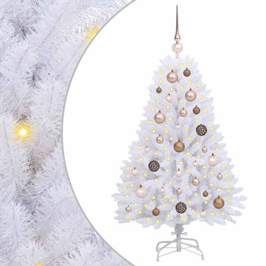 Vidaxl kunstkerstboom wit 68 x 68 x 120 cm pvc en metaal