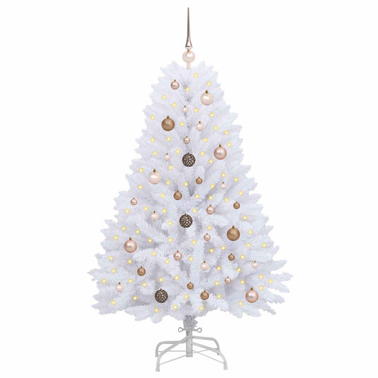 Vidaxl kunstkerstboom wit 80 x 80 x 150 cm pvc en metaal