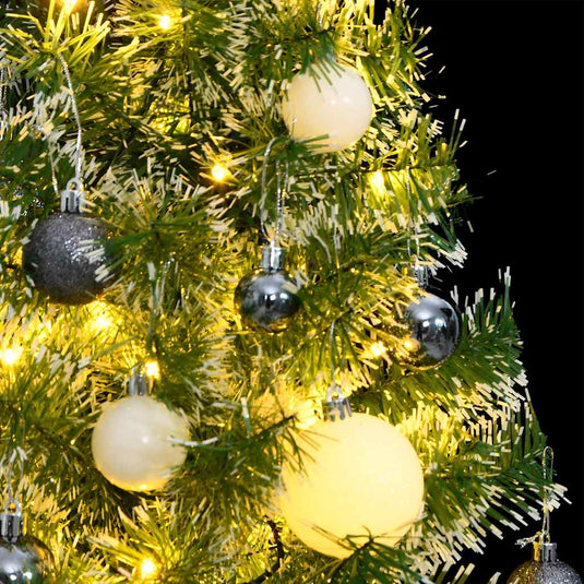 Vidaxl kunstkerstboom 150 led's kerstballen en sneeuw 150 cm