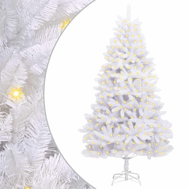 Vidaxl kunstkerstboom met 300 led wit 210 cm pvc en metaal