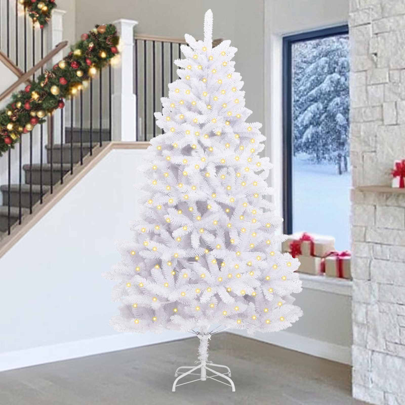 Afbeelding laden in galerijviewer, Vidaxl kunstkerstboom met 300 led wit 270 cm pvc en metaal
