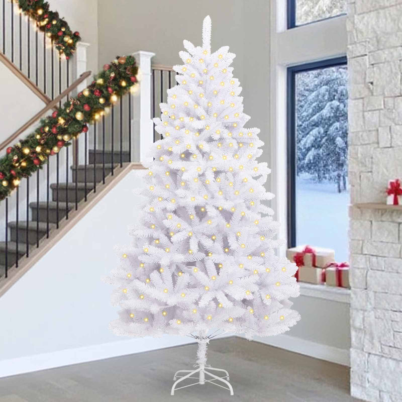Afbeelding laden in galerijviewer, Vidaxl kunstkerstboom met 300 led wit 300 cm pvc en metaal
