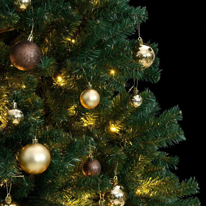 Load image into Gallery viewer, VidaXL Kunstkerstboom met scharnieren 300 LED's en kerstballen 210 cm
