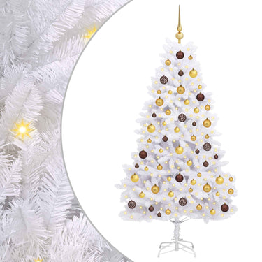 Vidaxl kunstkerstboom wit 90 x 90 x 180 cm pvc en metaal
