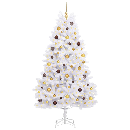 Vidaxl kunstkerstboom wit 106 x 106 x 210 cm pvc en metaal
