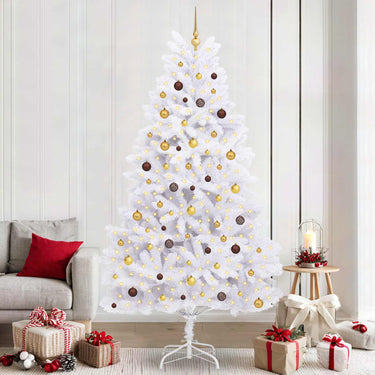 Vidaxl kunstkerstboom wit 120 x 120 x 240 cm pvc en metaal