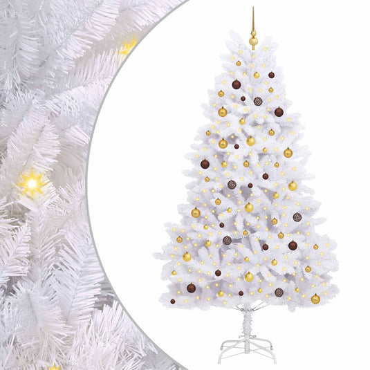 Vidaxl kunstkerstboom wit 120 x 120 x 240 cm pvc en metaal