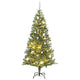 Vidaxl kunstkerstboom met 300 led's kerstballen en sneeuw 210 cm