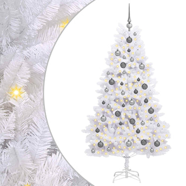 Vidaxl kunstkerstboom wit 90 x 90 x 180 cm pvc en metaal