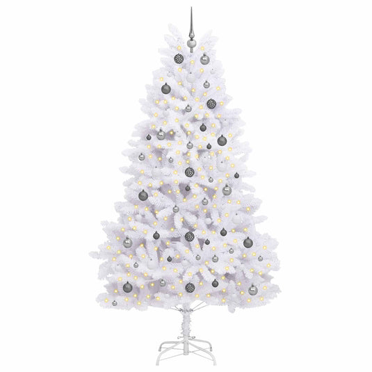 Vidaxl kunstkerstboom wit 120 x 120 x 240 cm pvc en metaal
