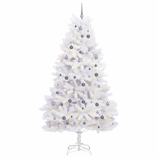 Vidaxl kunstkerstboom wit 128 x 128 x 270 cm pvc en metaal