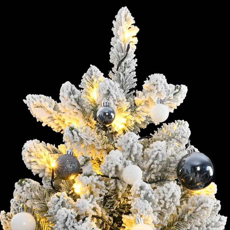 Load image into Gallery viewer, Vidaxl kunstkerstboom met scharnieren 300 led's en kerstballen 240 cm
