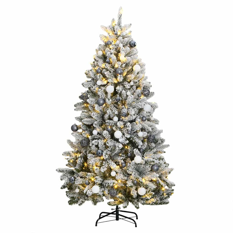 Load image into Gallery viewer, Vidaxl kunstkerstboom met scharnieren 300 led's en kerstballen 270 cm
