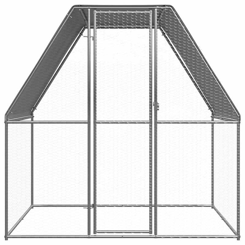 Load image into Gallery viewer, Vidaxl kippenkooi 2x2x2 m gegalvaniseerd staal zilverkleurig en grijs
