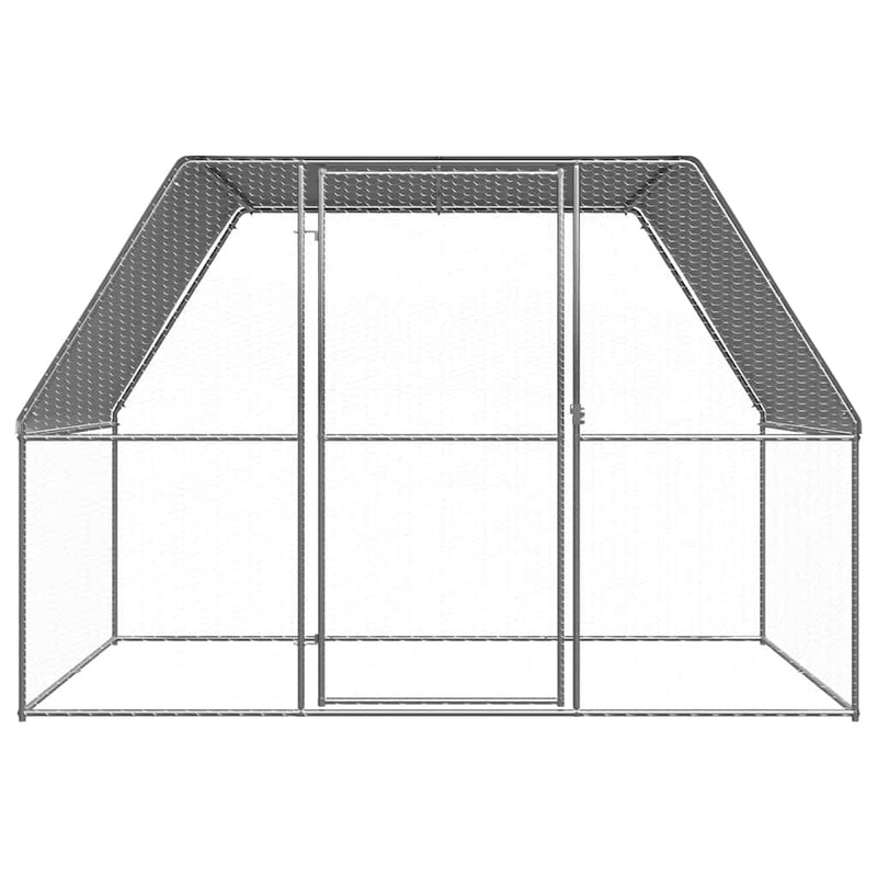 Load image into Gallery viewer, Vidaxl kippenkooi 3x2x2 m gegalvaniseerd staal zilverkleurig en grijs
