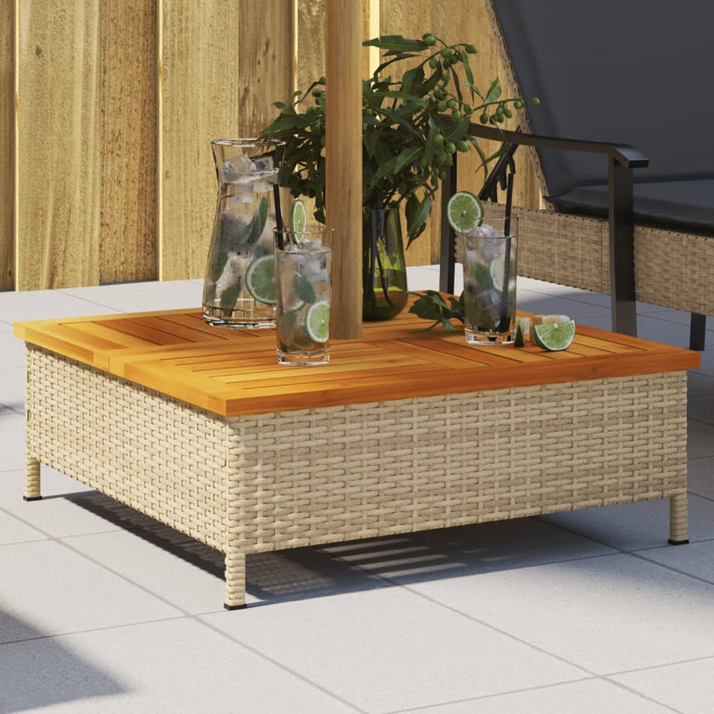 Load image into Gallery viewer, Vidaxl parasolvoetbedekking 70x70x25 cm poly rattan acaciahout beige
