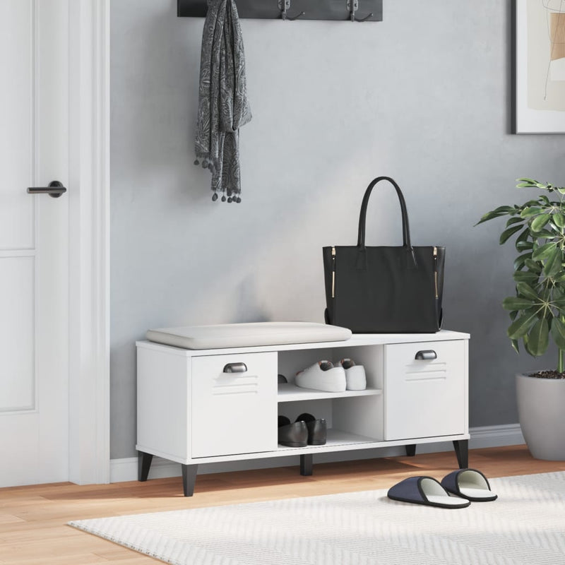Load image into Gallery viewer, Vidaxl schoenenbank viken 106x35x45 cm bewerkt hout wit
