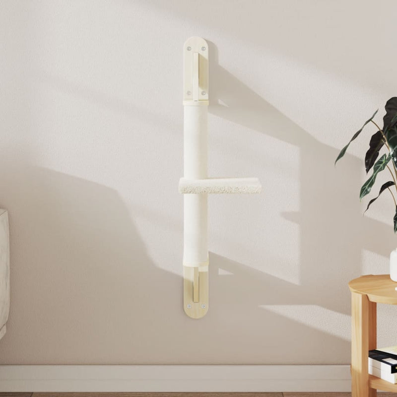 Load image into Gallery viewer, Vidaxl kattenmeubel wandgemonteerd met krabpaal 85,5 cm crèmekleurig
