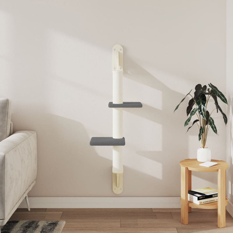 Load image into Gallery viewer, Vidaxl kattenmeubel wandgemonteerd met krabpaal 108 cm donkergrijs
