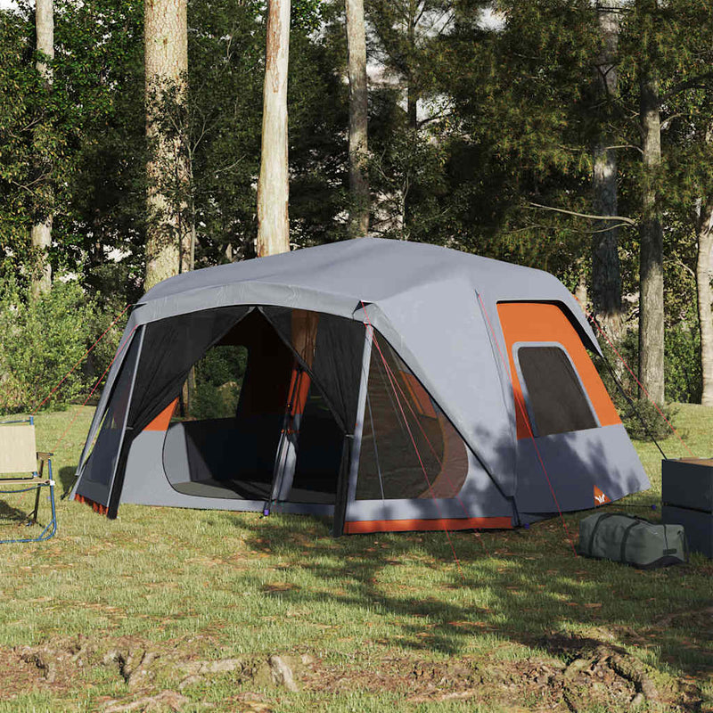 Load image into Gallery viewer, Vidaxl tent 10-persoons waterdicht snelontgrendeling grijs en oranje
