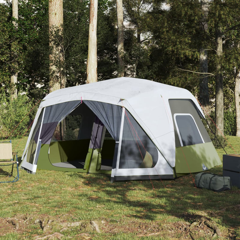 Load image into Gallery viewer, Vidaxl tent met led 10-persoons snelontgrendeling lichtgroen
