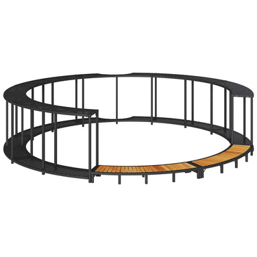 Vidaxl hottub surround opbergruimte houten opstapje poly rattan zwart