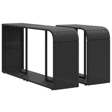 Vidaxl opbergplanken 2 st. zwart poly rattan