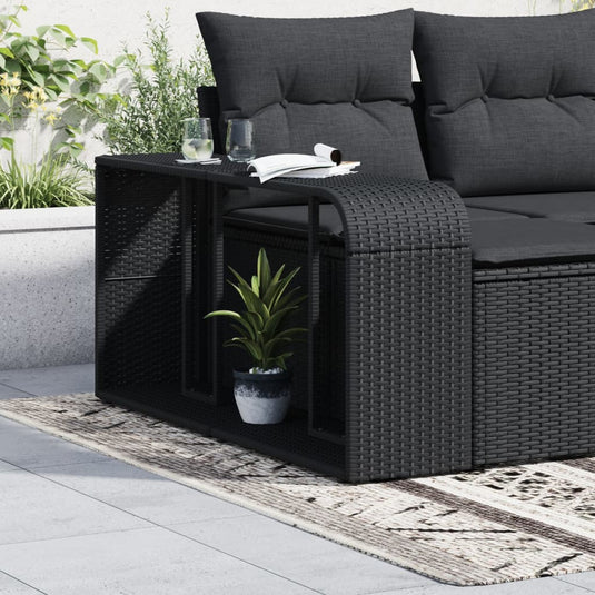 Vidaxl opbergplanken 2 st. zwart poly rattan