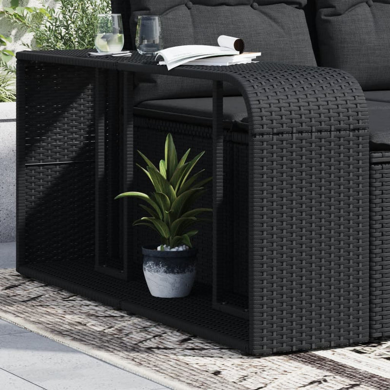 Load image into Gallery viewer, Vidaxl opbergplanken 2 st. zwart poly rattan
