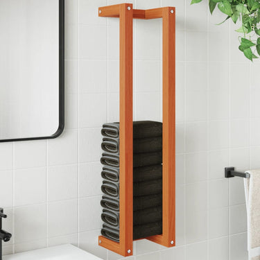 Vidaxl handdoekenrek 23x18x90 cm massief grenenhout wasbruin