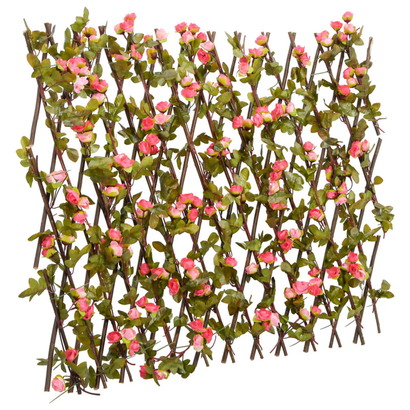 Load image into Gallery viewer, Vidaxl kunstplant klimop op latwerk uittrekbaar 180x60 cm donkerroze
